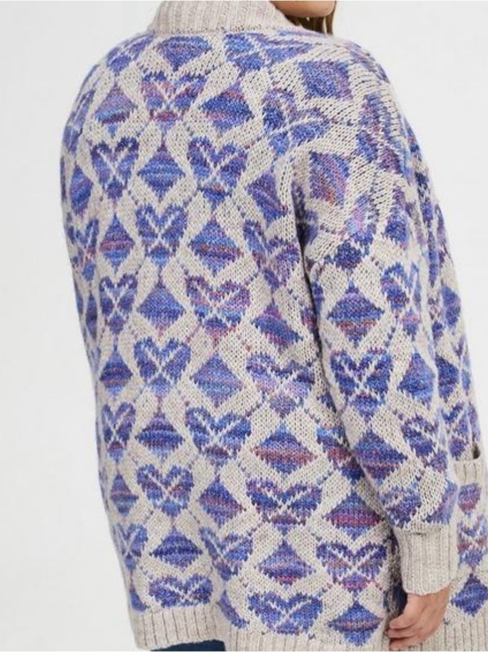 NWT Torrid Jacquard Open Front Cardigan Hearts Pattern - Picture 6 of 9